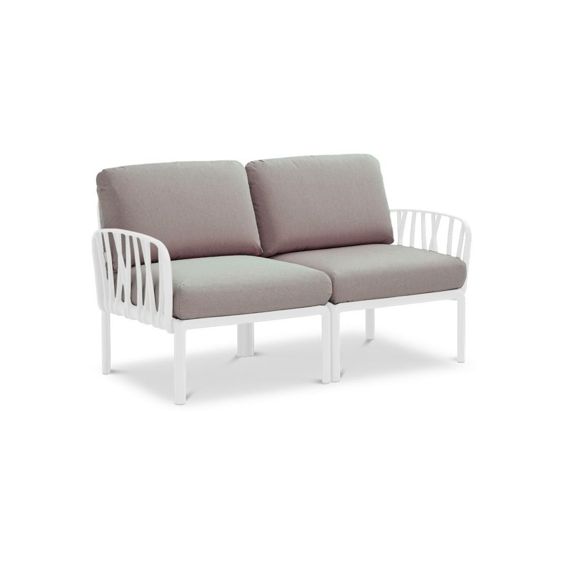 KOMODO 5 CORNER SOFA BIANCO GRIGIO + BIANCO COFFEE TABLE