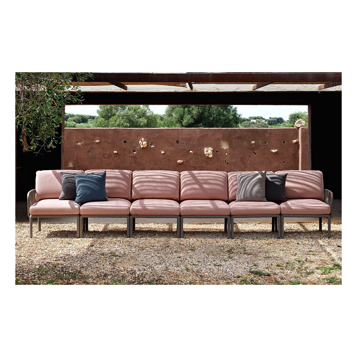 KOMODO 5 CORNER SOFA BIANCO GRIGIO + BIANCO COFFEE TABLE