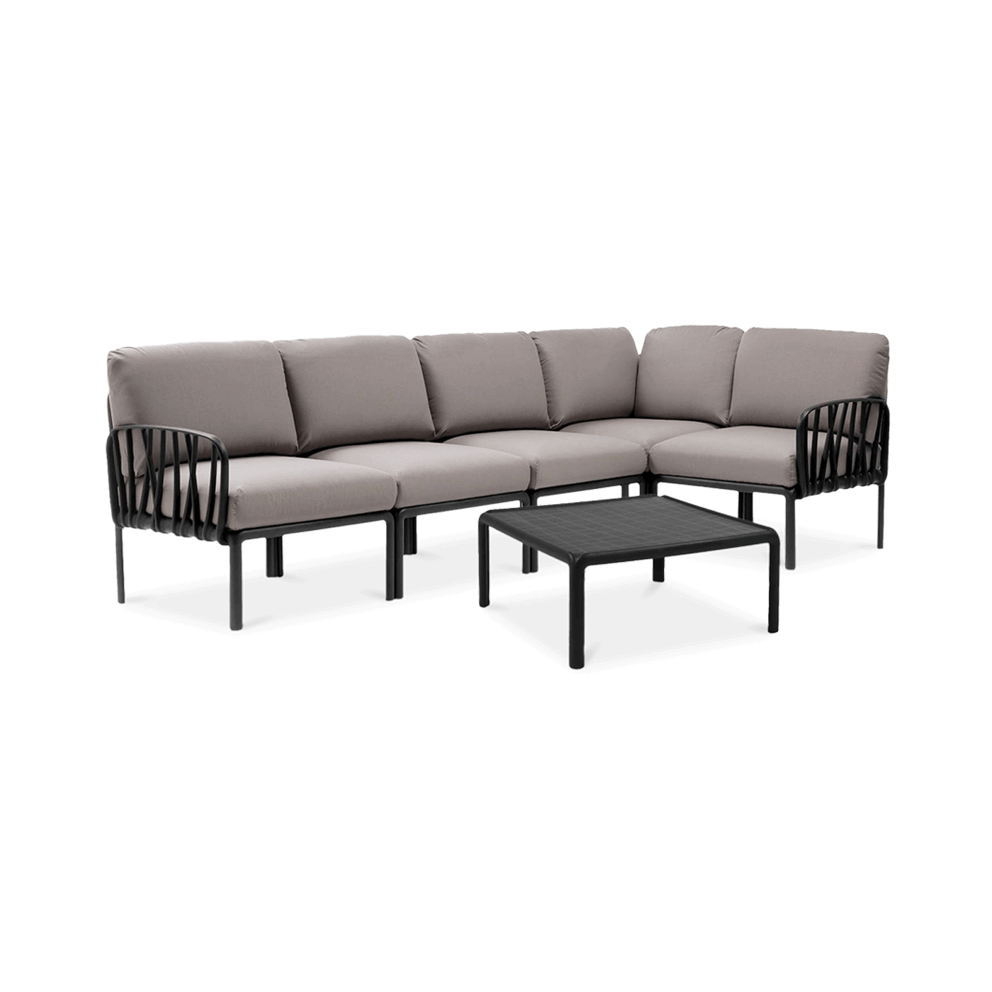 KOMODO 5 CORNER ANTHRACITE GREY + ANTHRACITE TABLE