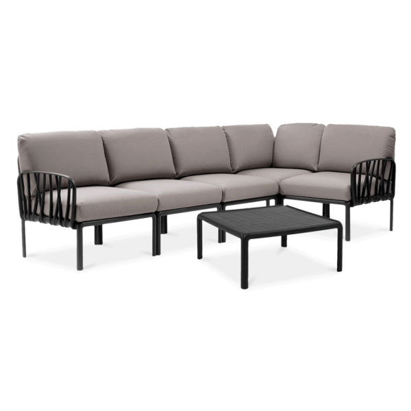 KOMODO 5 CORNER ANTHRACITE GREY + ANTHRACITE TABLE