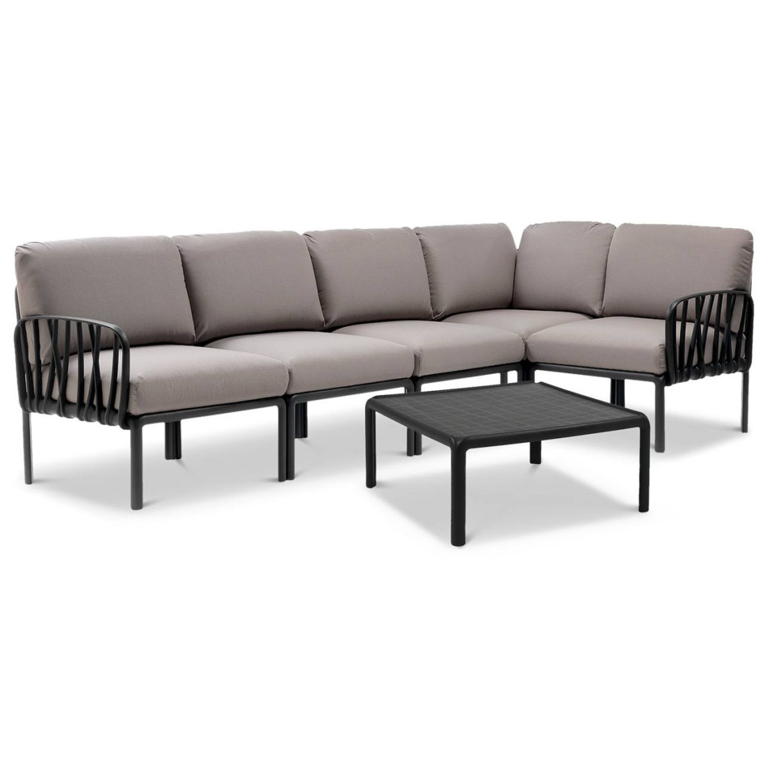 KOMODO 5 CORNER ANTHRACITE GREY + ANTHRACITE TABLE