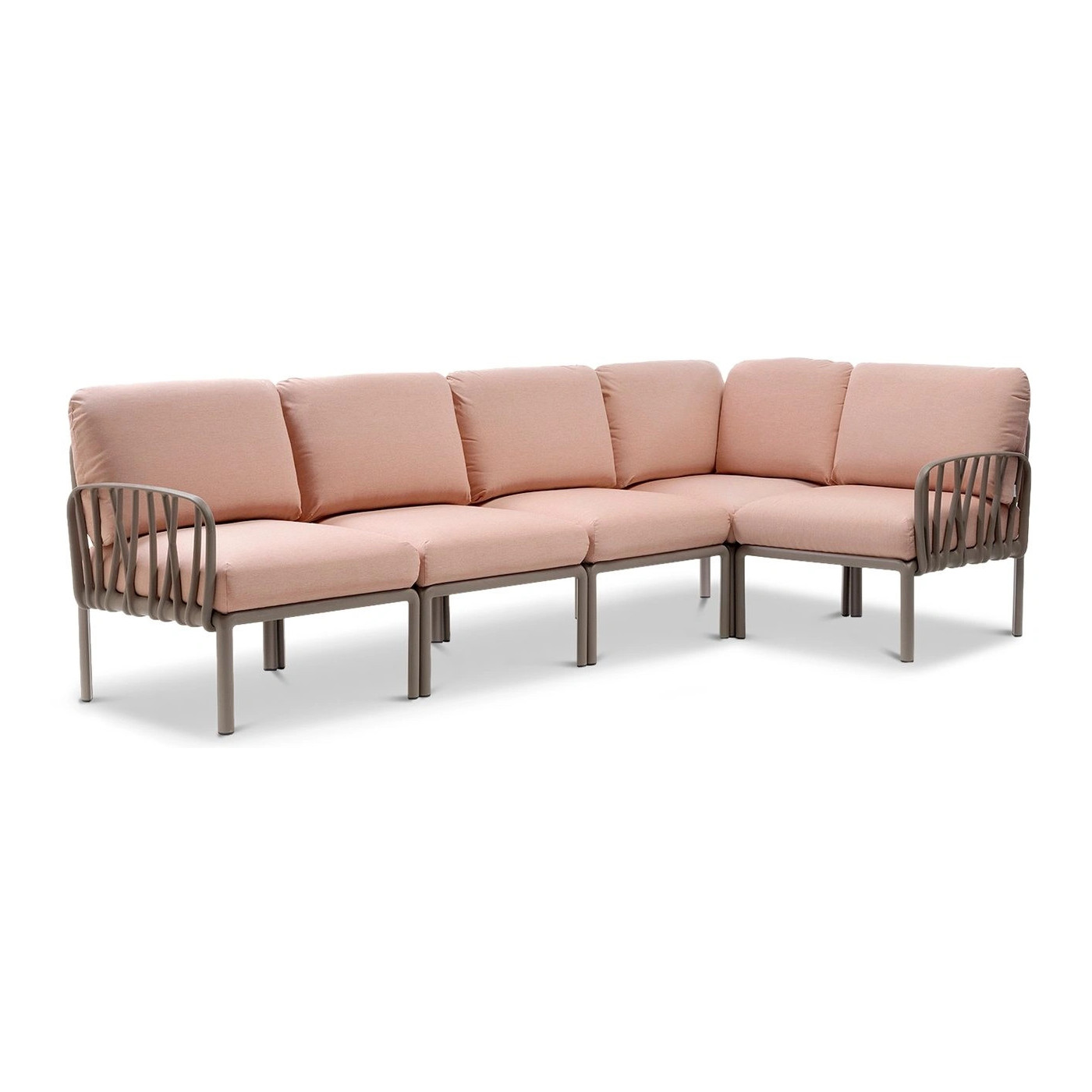KOMODO 5 CORNER SOFA TORTORA ROSA QUARZO + TORTORA COFFEE TABLE