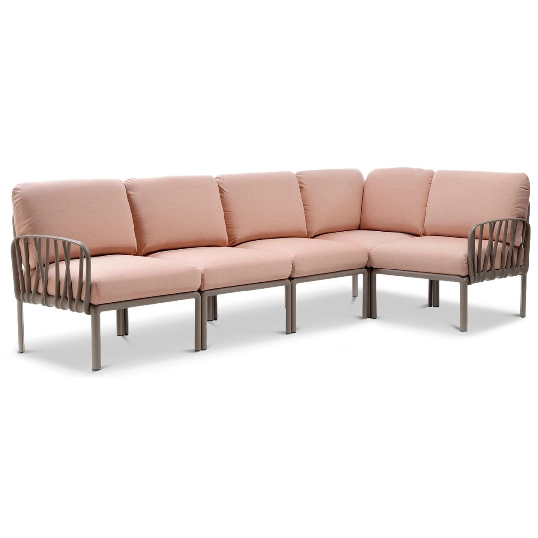 KOMODO 5 CORNER SOFA TORTORA ROSA QUARZO + TORTORA COFFEE TABLE