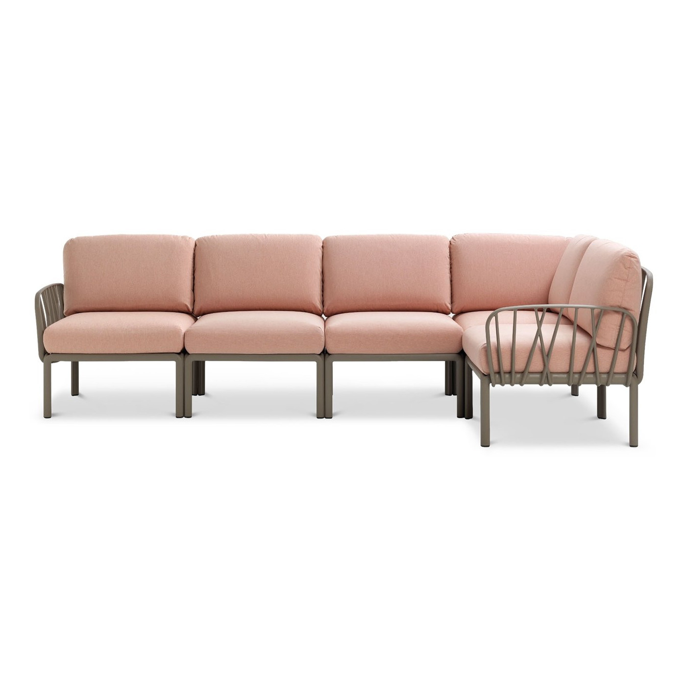 KOMODO 5 CORNER SOFA TORTORA ROSA QUARZO + TORTORA COFFEE TABLE