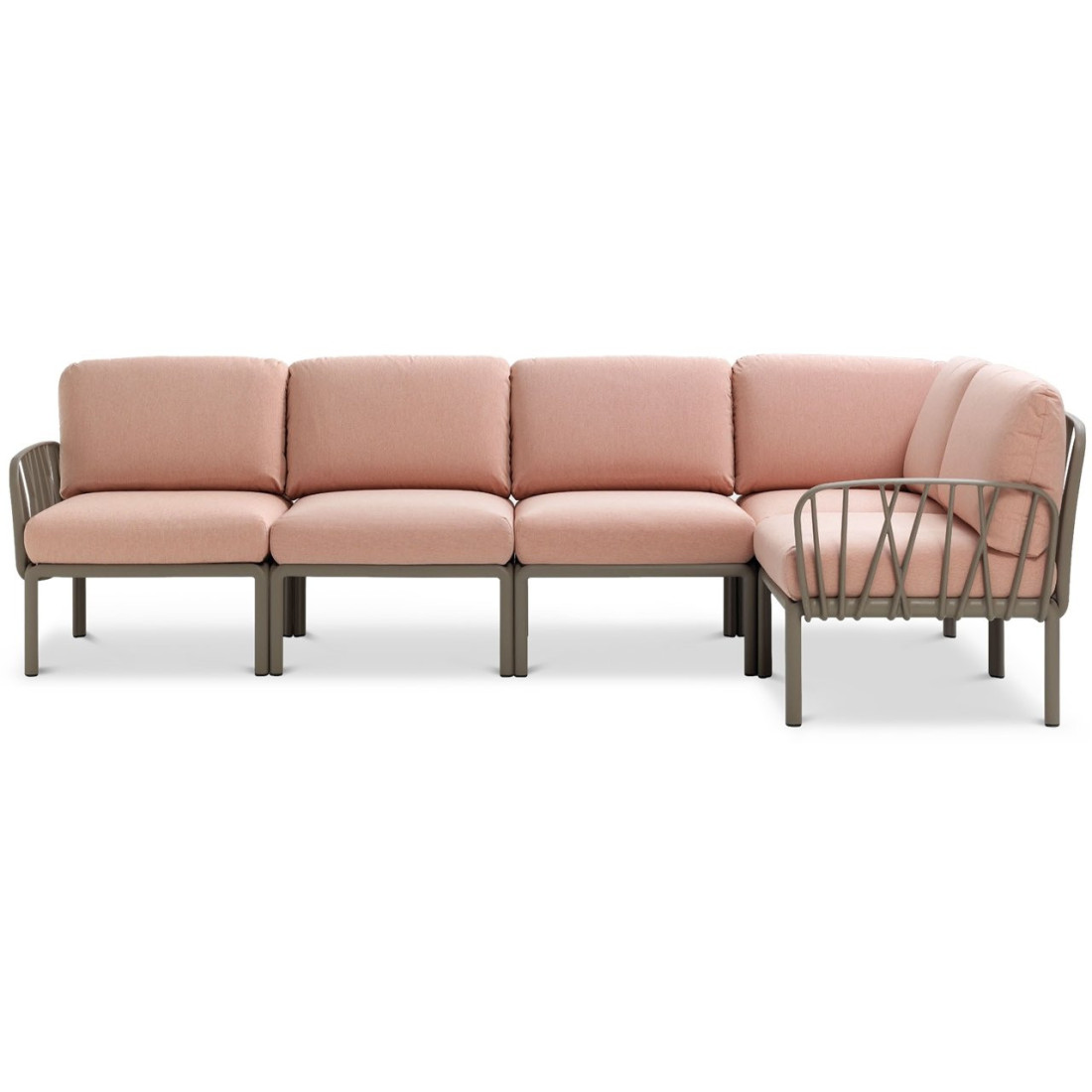 KOMODO 5 CORNER SOFA TORTORA ROSA QUARZO + TORTORA COFFEE TABLE