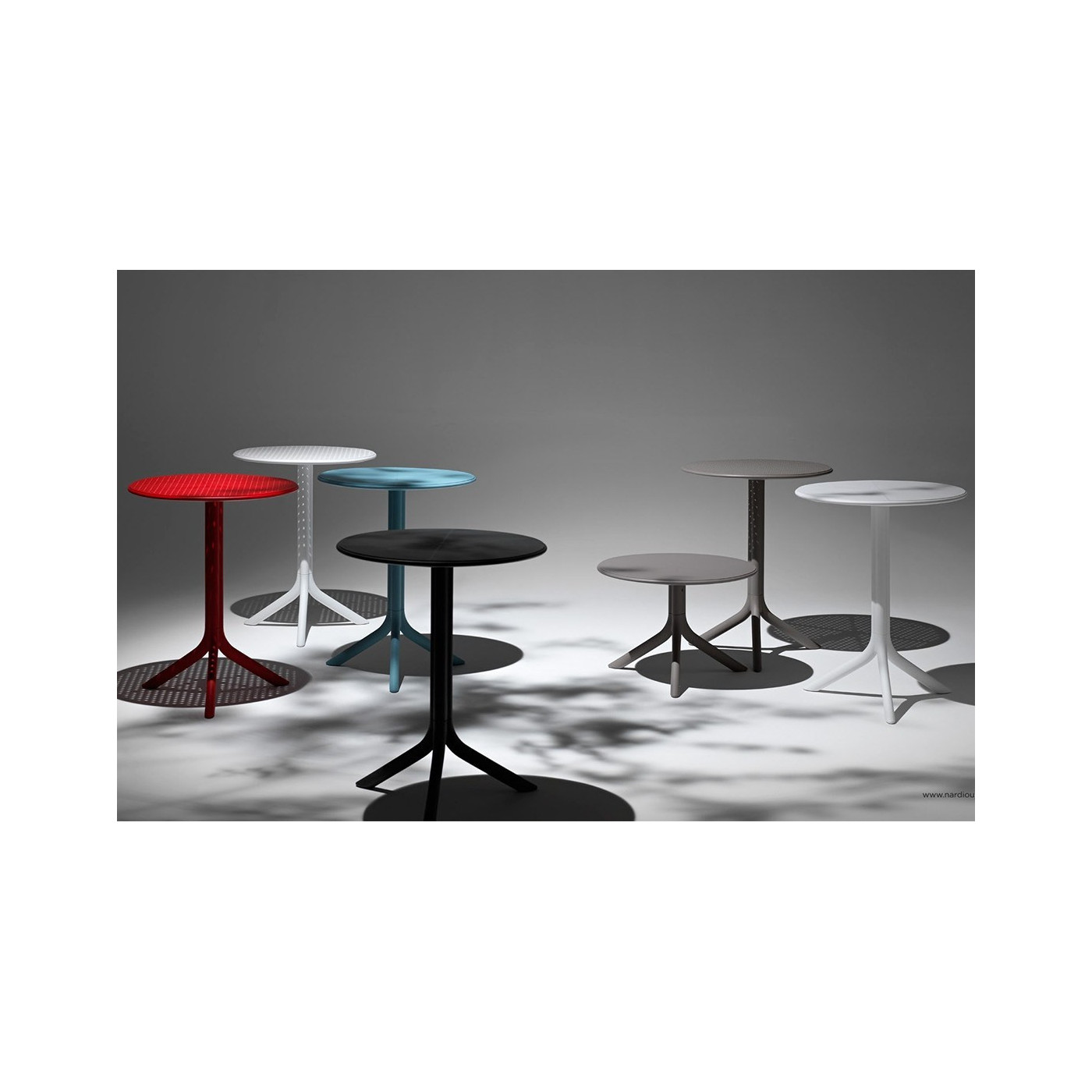 Zestaw stolików ogrodowych Nardi Palma Spritz 2+1 - kolor tortora