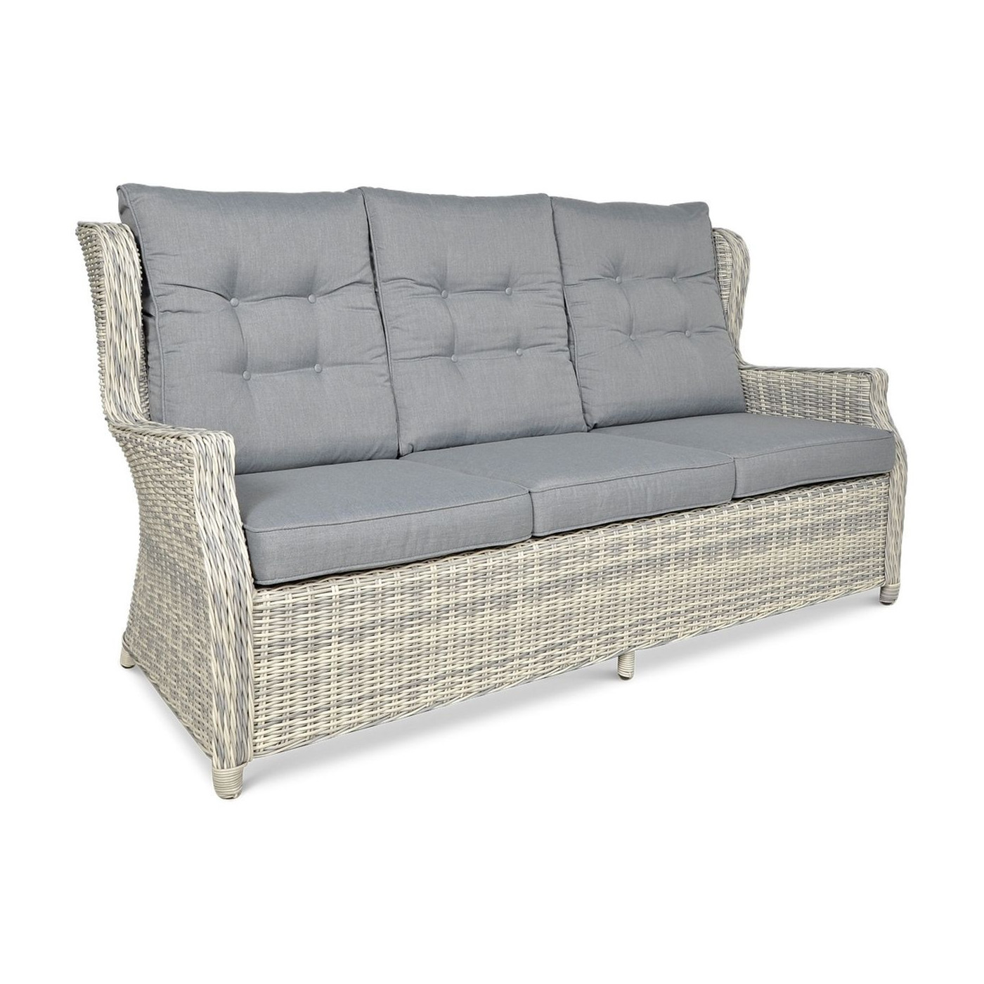 TRIVENTO III DINING ZESTAW+PUFY WHITE GREY