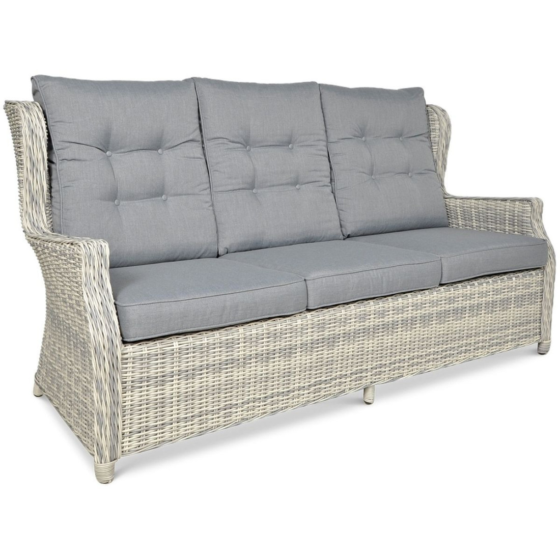 TRIVENTO III DINING ZESTAW+PUFY WHITE GREY