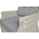 TRIVENTO III DINING ZESTAW+PUFY WHITE GREY