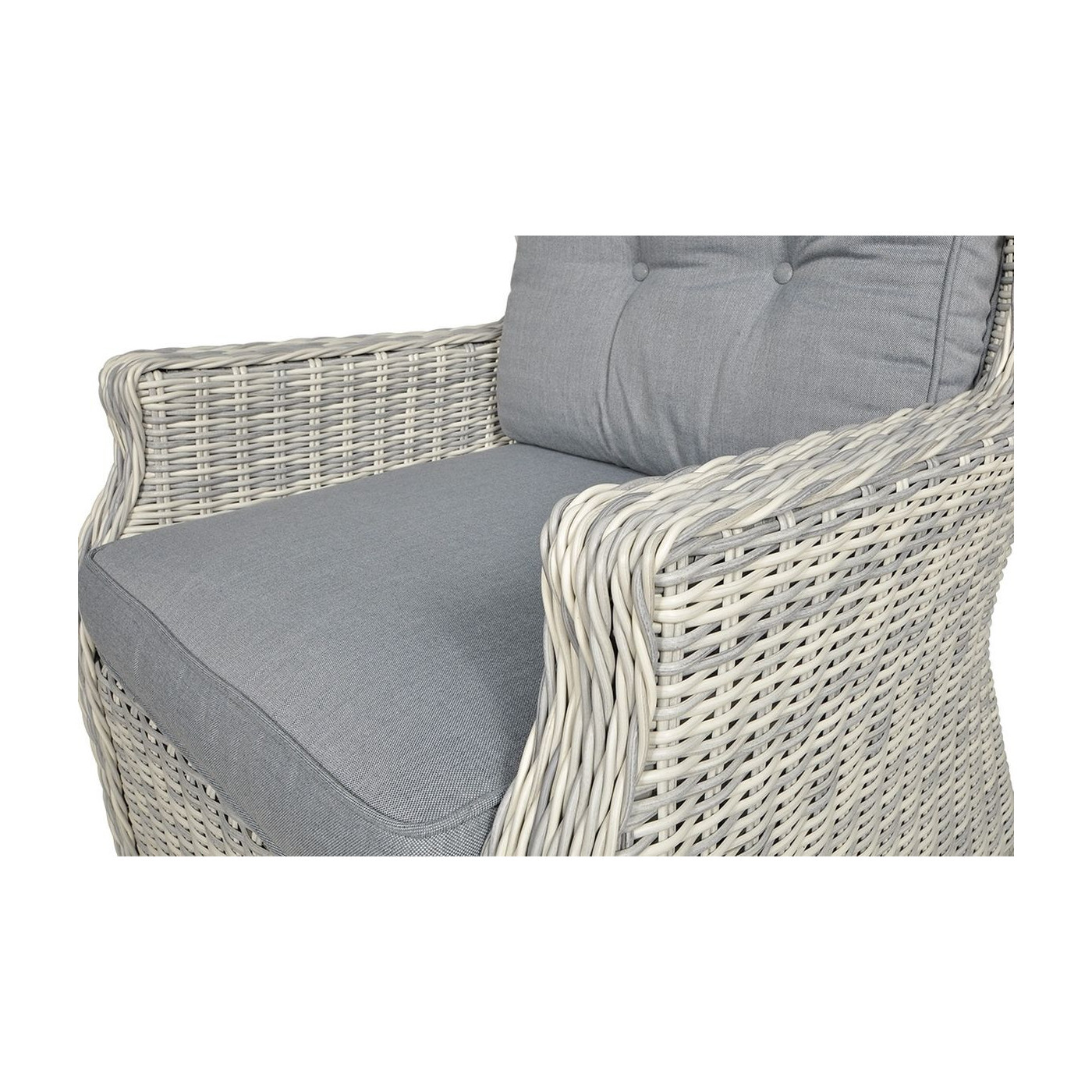 TRIVENTO III DINING ZESTAW+PUFY WHITE GREY