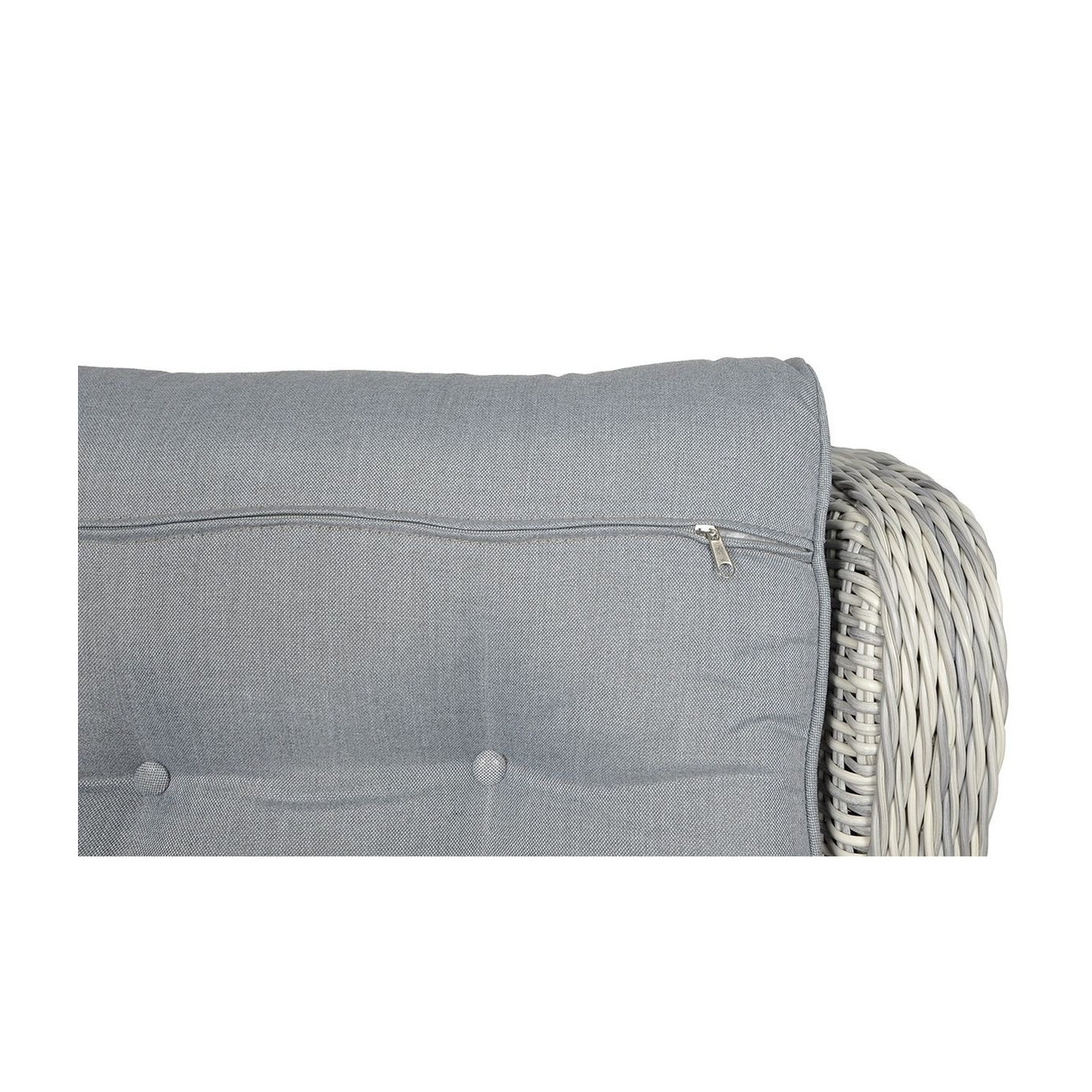 TRIVENTO III DINING ZESTAW+PUFY WHITE GREY