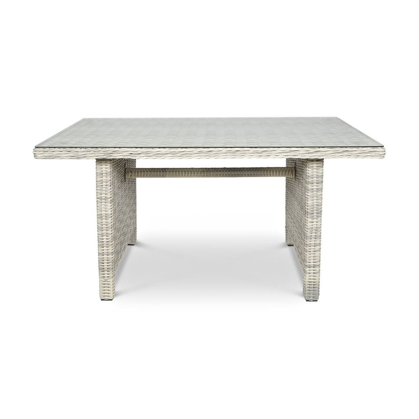 TRIVENTO III DINING ZESTAW+PUFY WHITE GREY