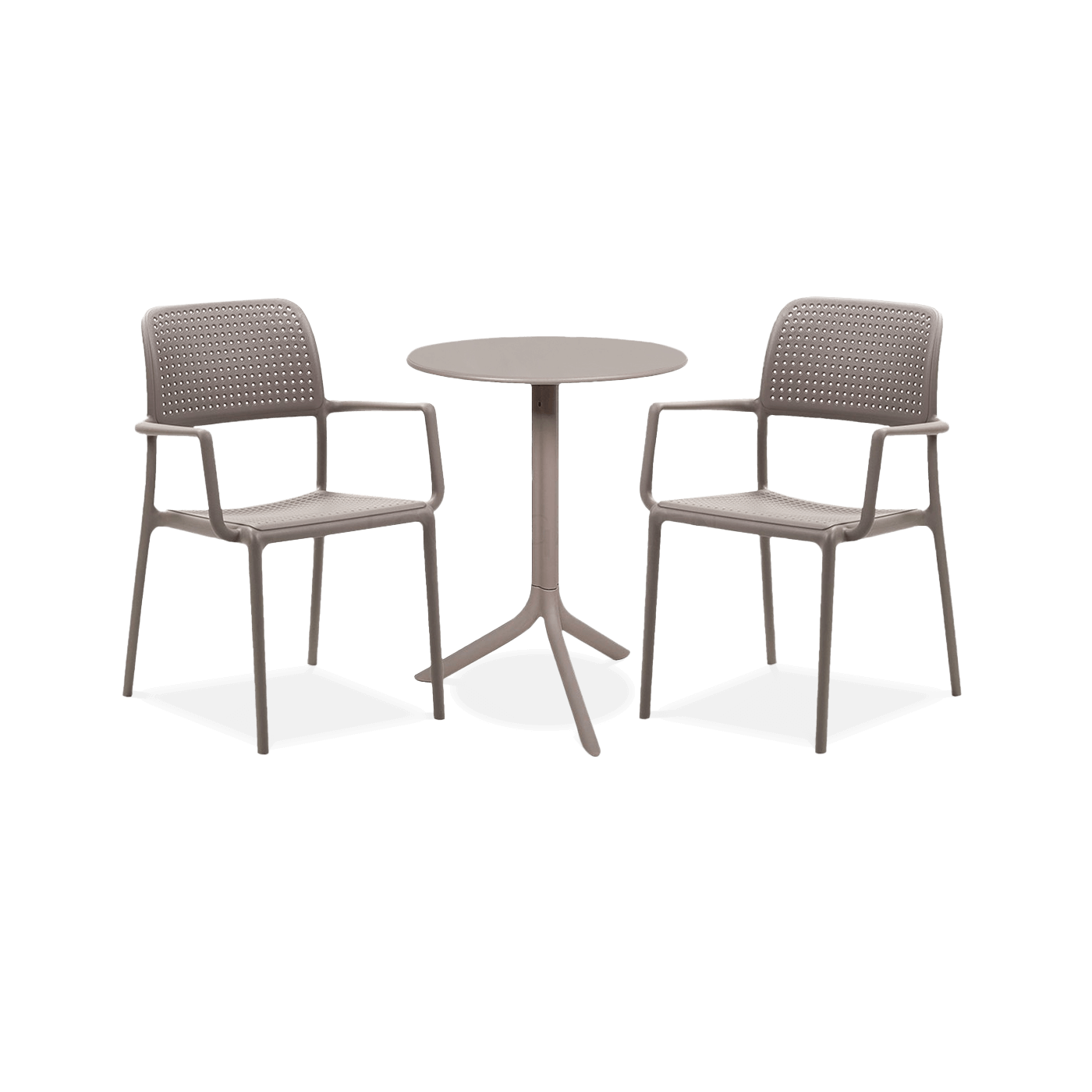 zestaw krzeseł i stolika w kolorze brązowym na balkon lub taras