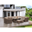 Aranżacja na tarasie zestawu ogrodowego MONIZ DINING PLUS Brown