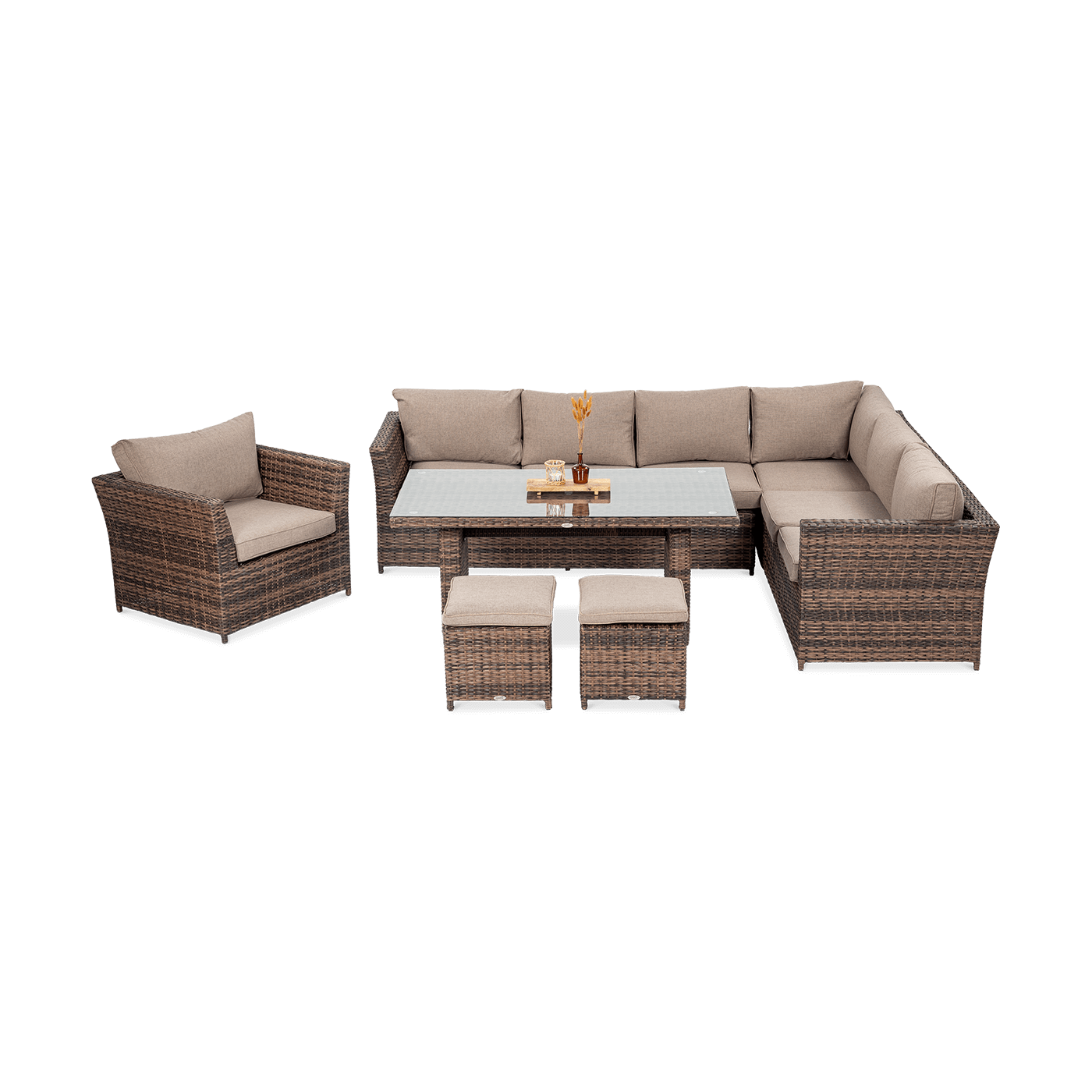 Meble technorattanowe MONIZ DINING PLUS Brown