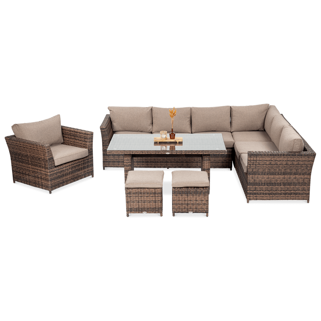 Meble technorattanowe MONIZ DINING PLUS Brown