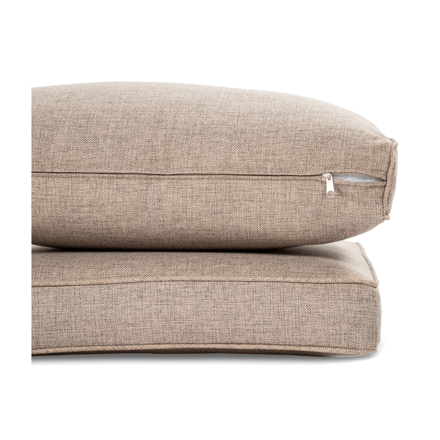 Widok na detal - materiał poduszek z kompletu mebli MONIZ DINING PLUS Brown