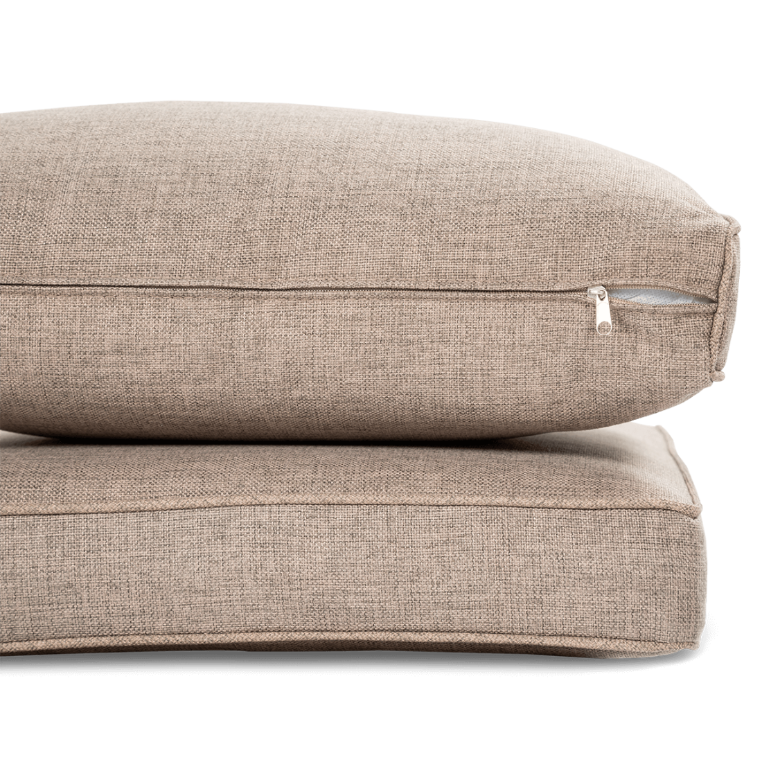 Widok na detal - materiał poduszek z kompletu mebli MONIZ DINING PLUS Brown