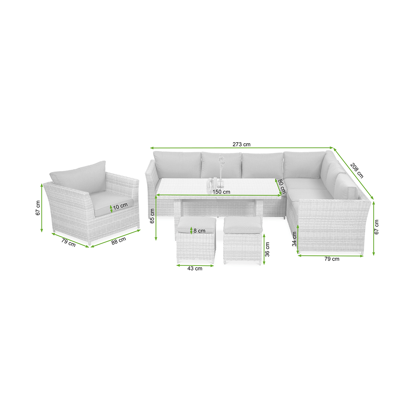 Widok na materiał wykonania pufy MONIZ DINING PLUS Brown