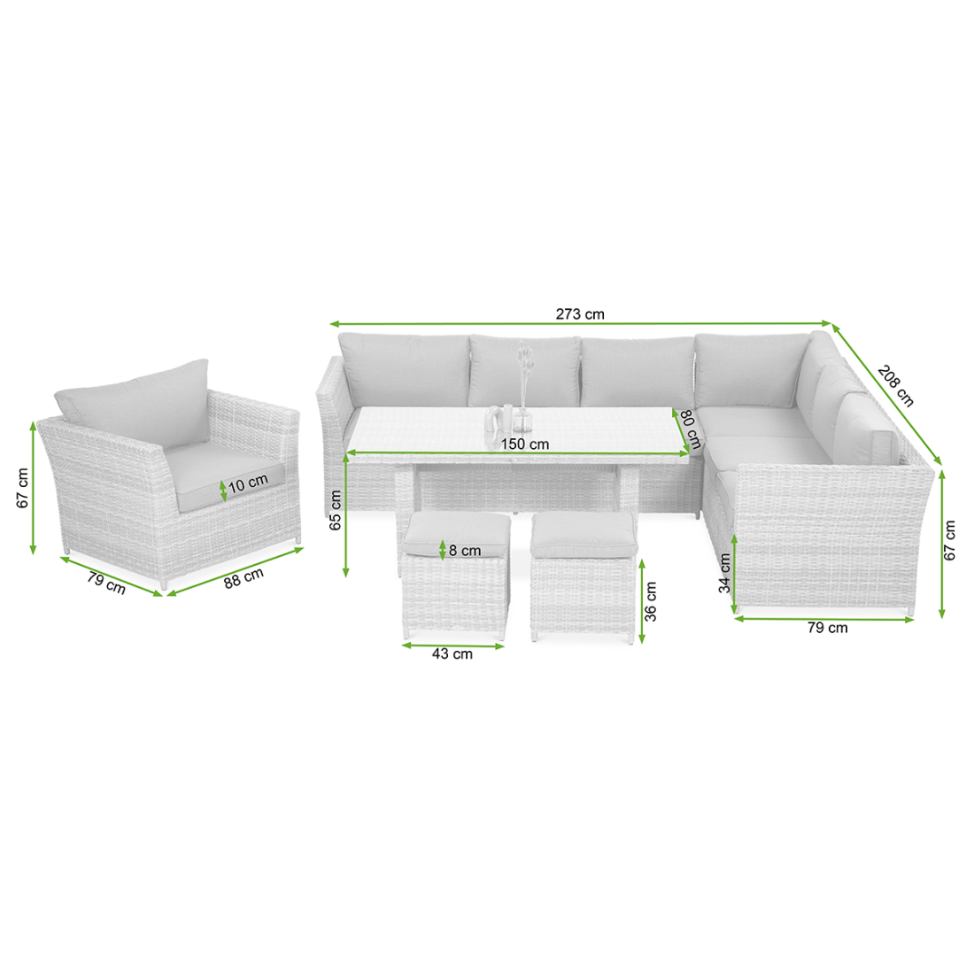 Widok na materiał wykonania pufy MONIZ DINING PLUS Brown