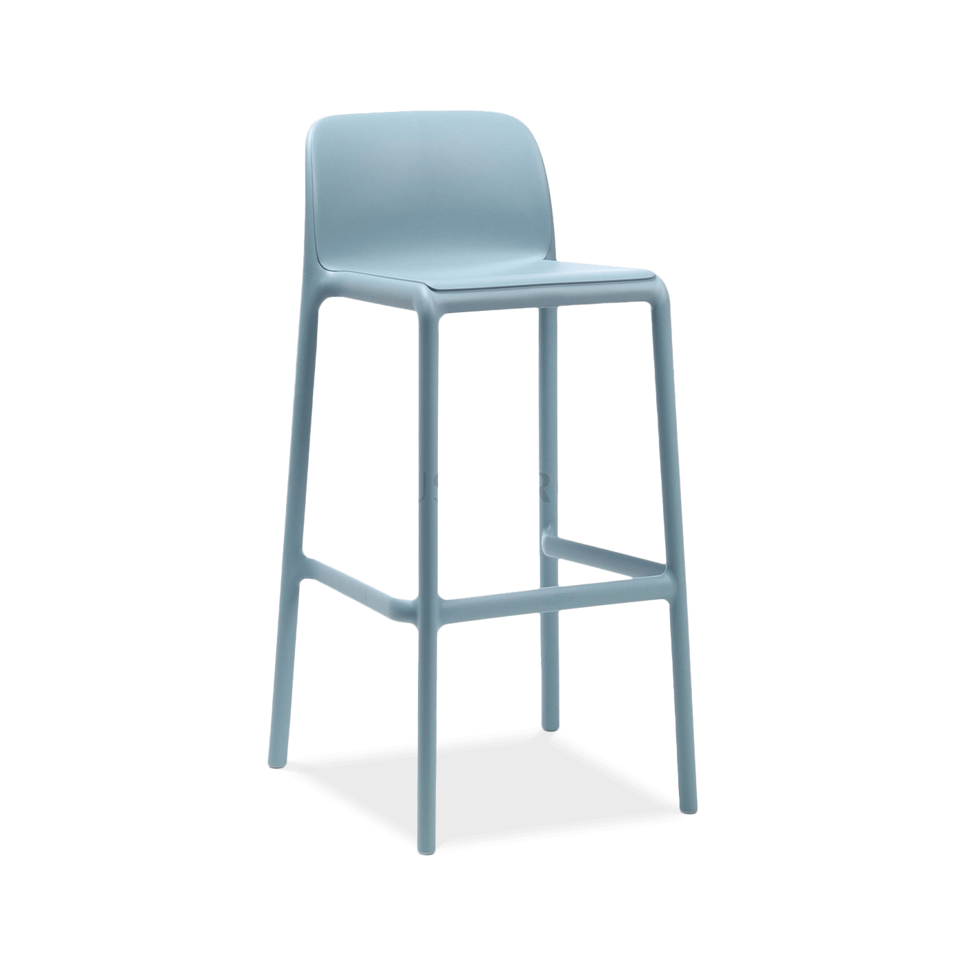 niebieski stołek barowy