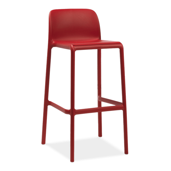 czerwony stołek ogrodowy