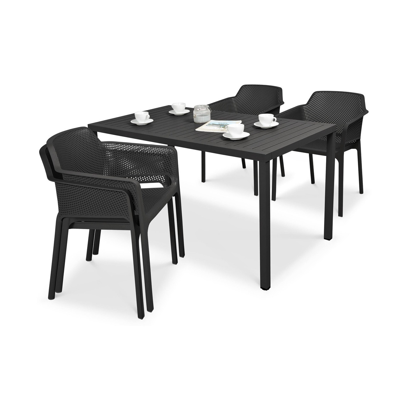 Komplet ogrodowy Nardi NetCube 140 + 4+1, kolor antracyt