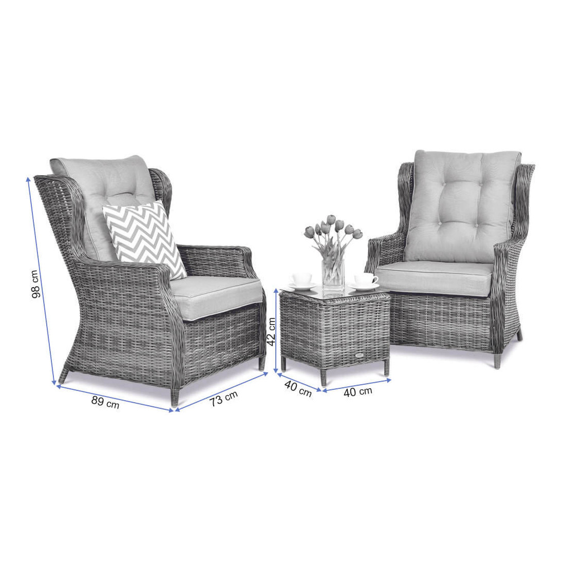 Zestaw mebli ogrodowych Trivento Duo Brown