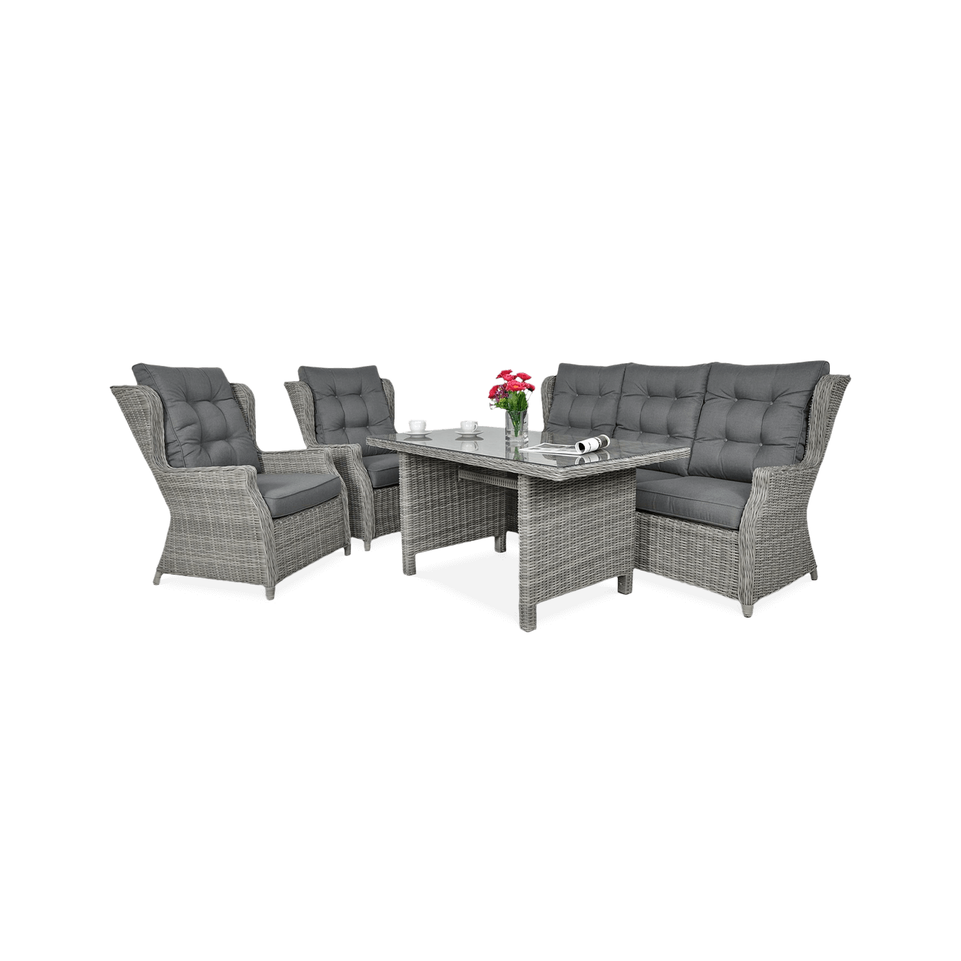 TRIVENTO III DINING SET STONE GREY