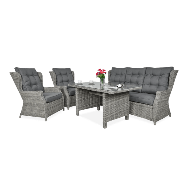TRIVENTO III DINING SET STONE GREY