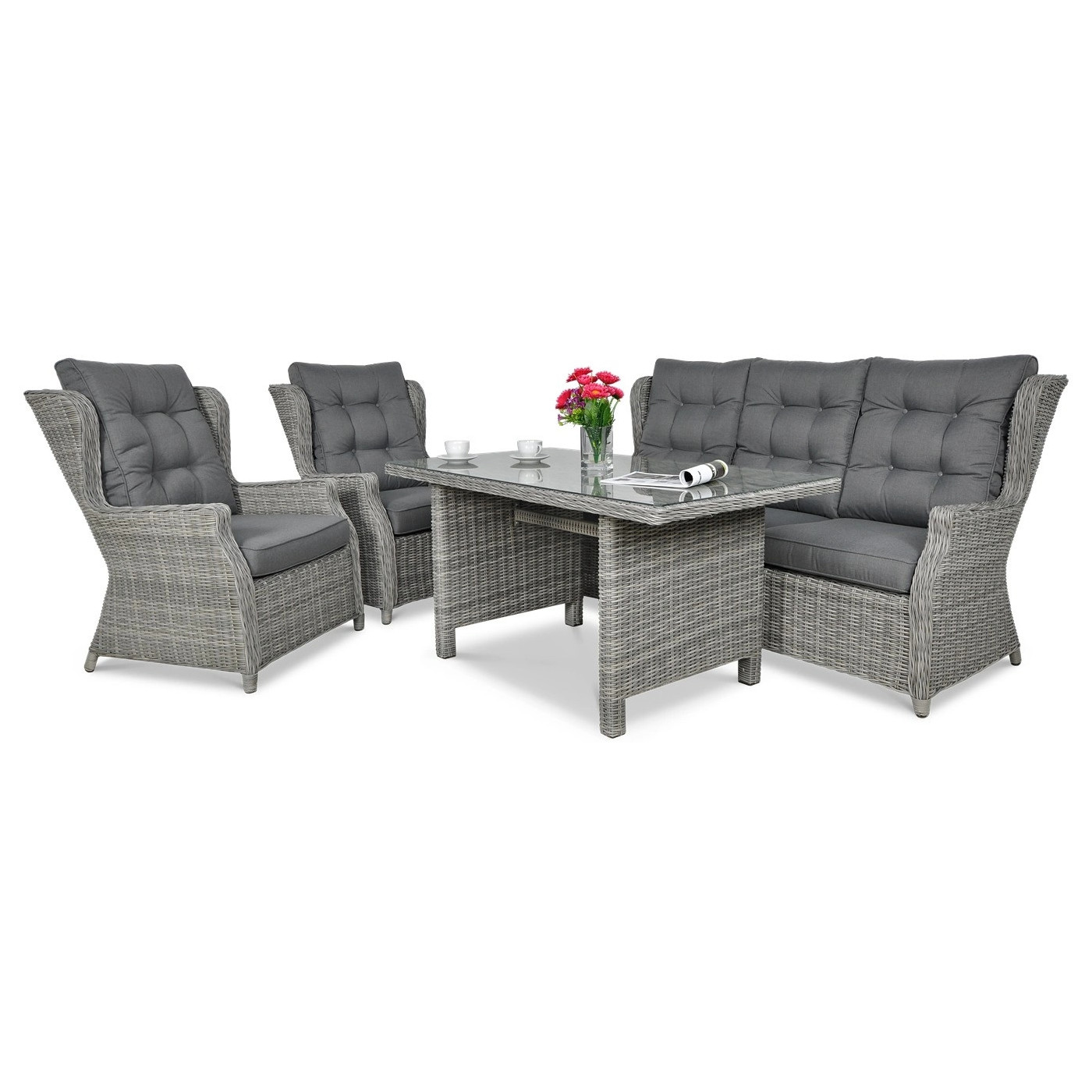 TRIVENTO III DINING SET STONE GREY