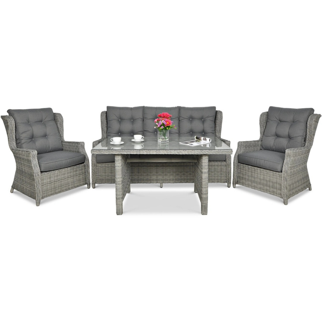 TRIVENTO III DINING SET STONE GREY