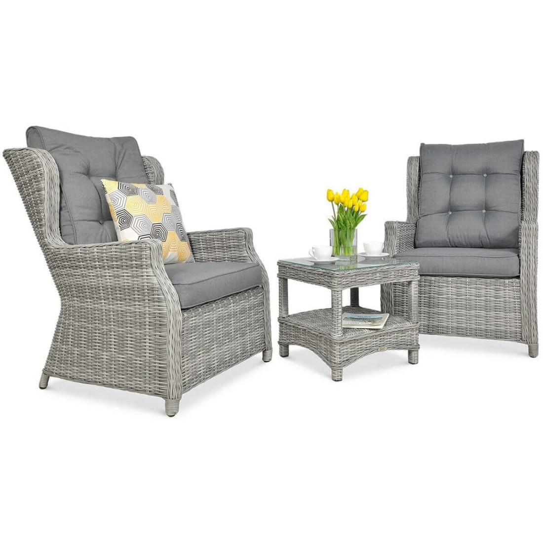 Zestaw mebli TRIVENTO DUO Stone Grey do ogrodu lub na taras