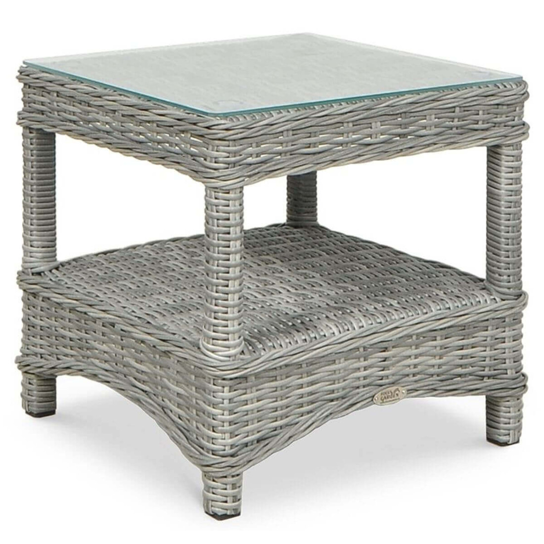 Technorattanowy stół z zestawu TRIVENTO DUO Stone Grey