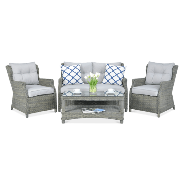 Zestaw mebli ogrodowych z technorattanu Trivento 3 Grey