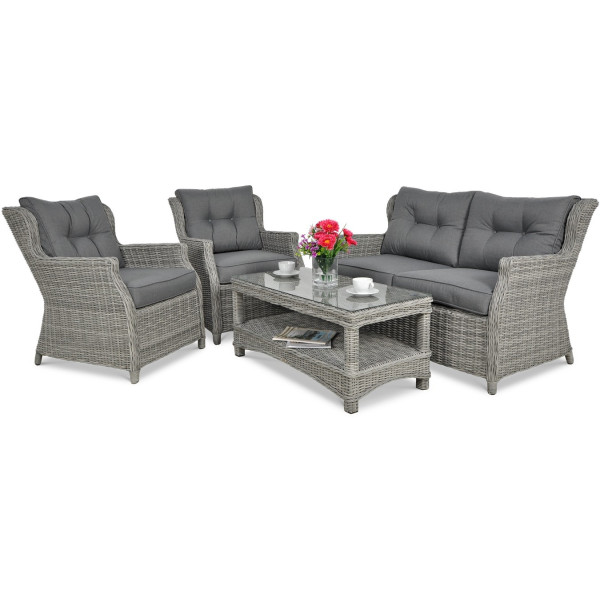 Meble z technorattanu TRIVENTO 2 Stone Grey