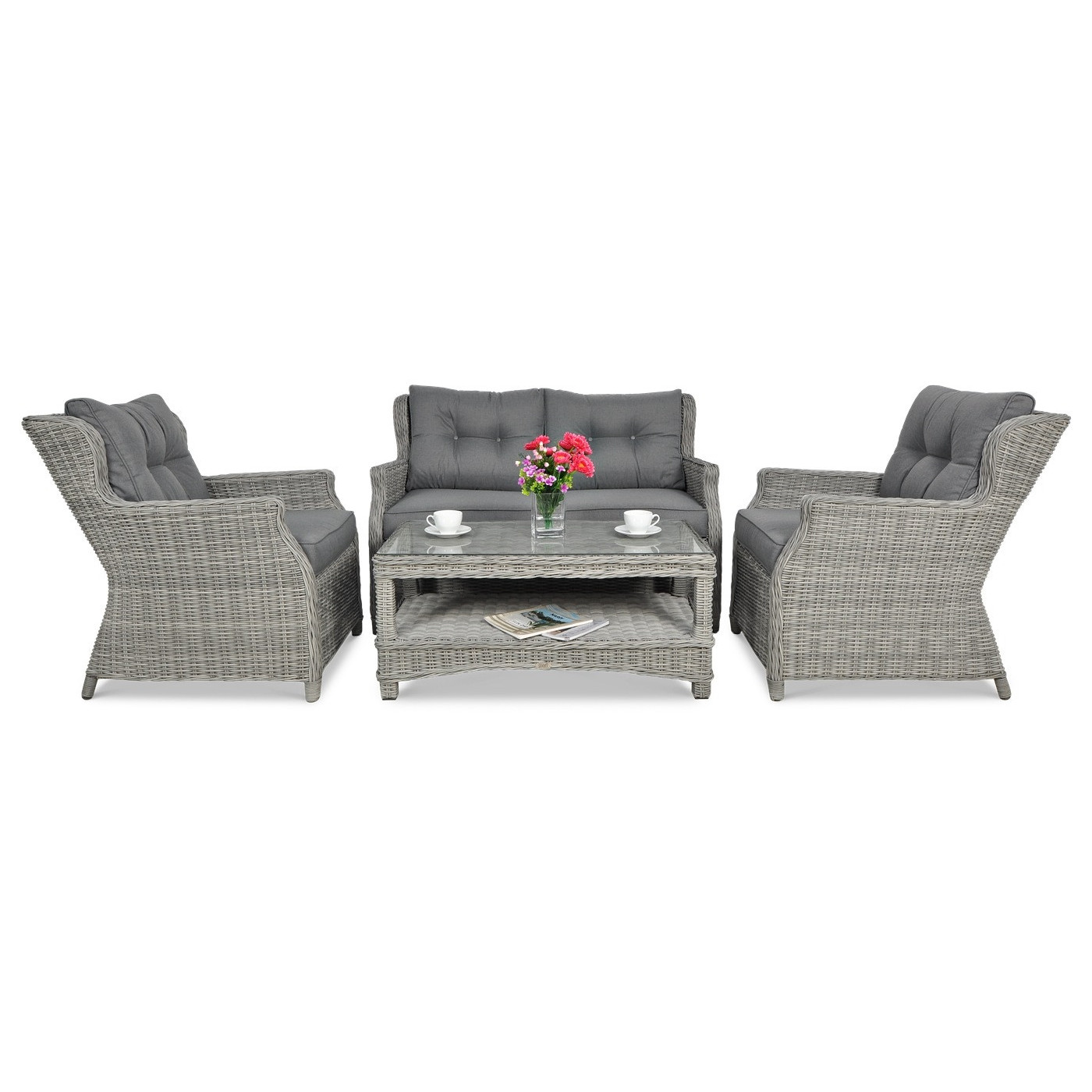 Meble z technorattanu TRIVENTO 2 Stone Grey