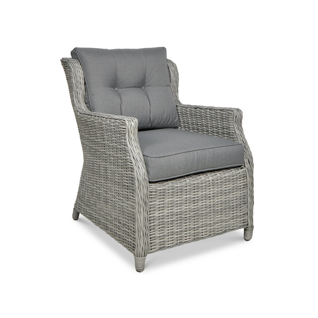 Meble z technorattanu TRIVENTO 2 Stone Grey - pufa