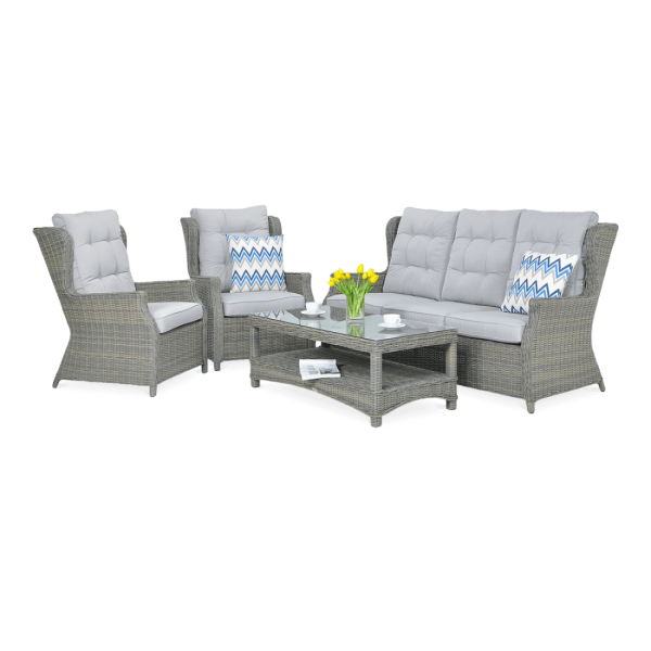 Zestaw technorattanowy TRIVENTO 3 - szary - FocusGarden