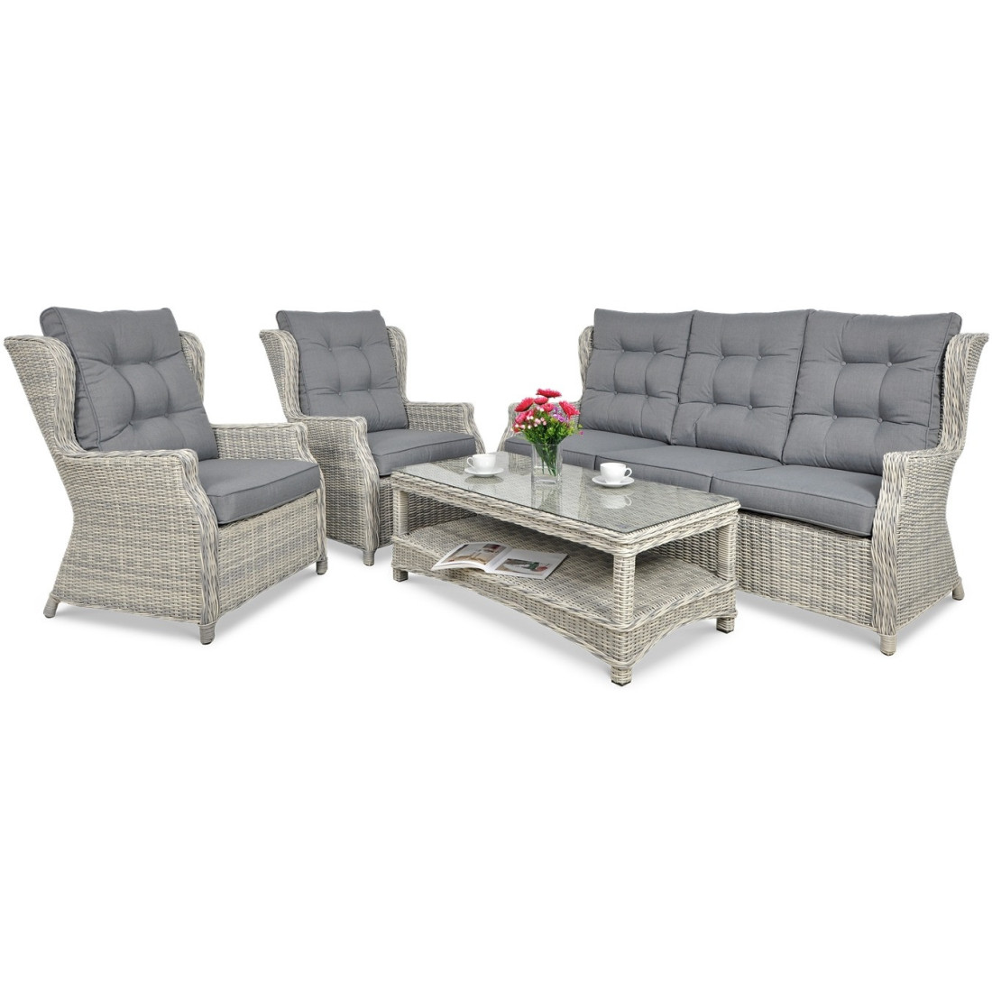 TRIVENTO III SET WHITE GREY