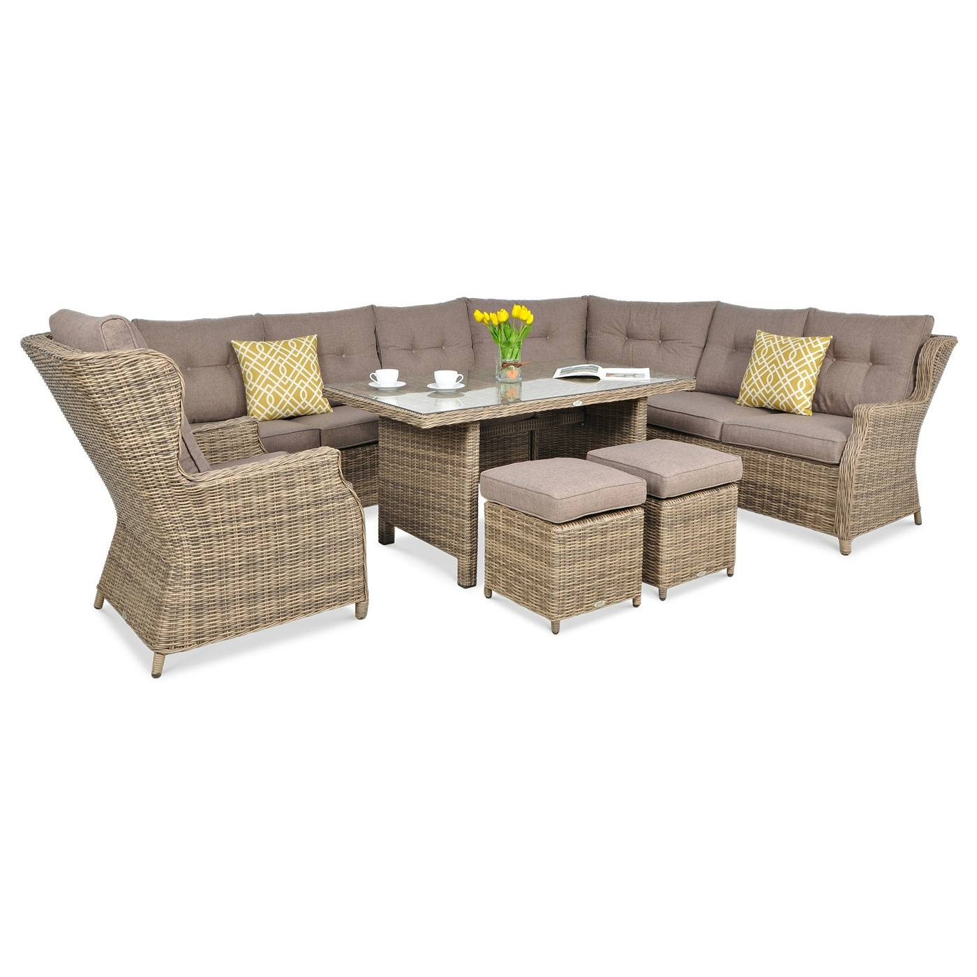 Narożnik z Technorattanu Trivento Dining Brown