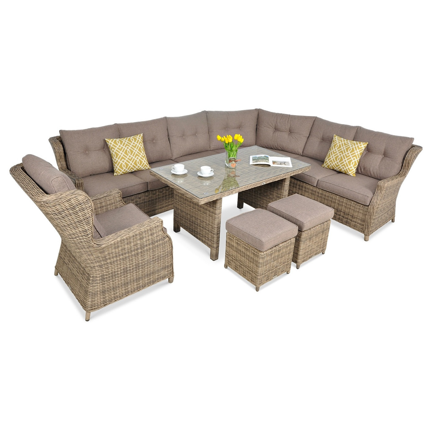 Narożnik z Technorattanu Trivento Dining Brown