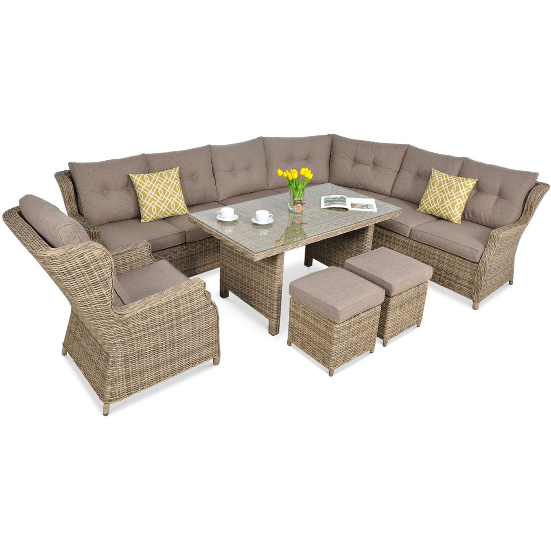 Narożnik z Technorattanu Trivento Dining Brown