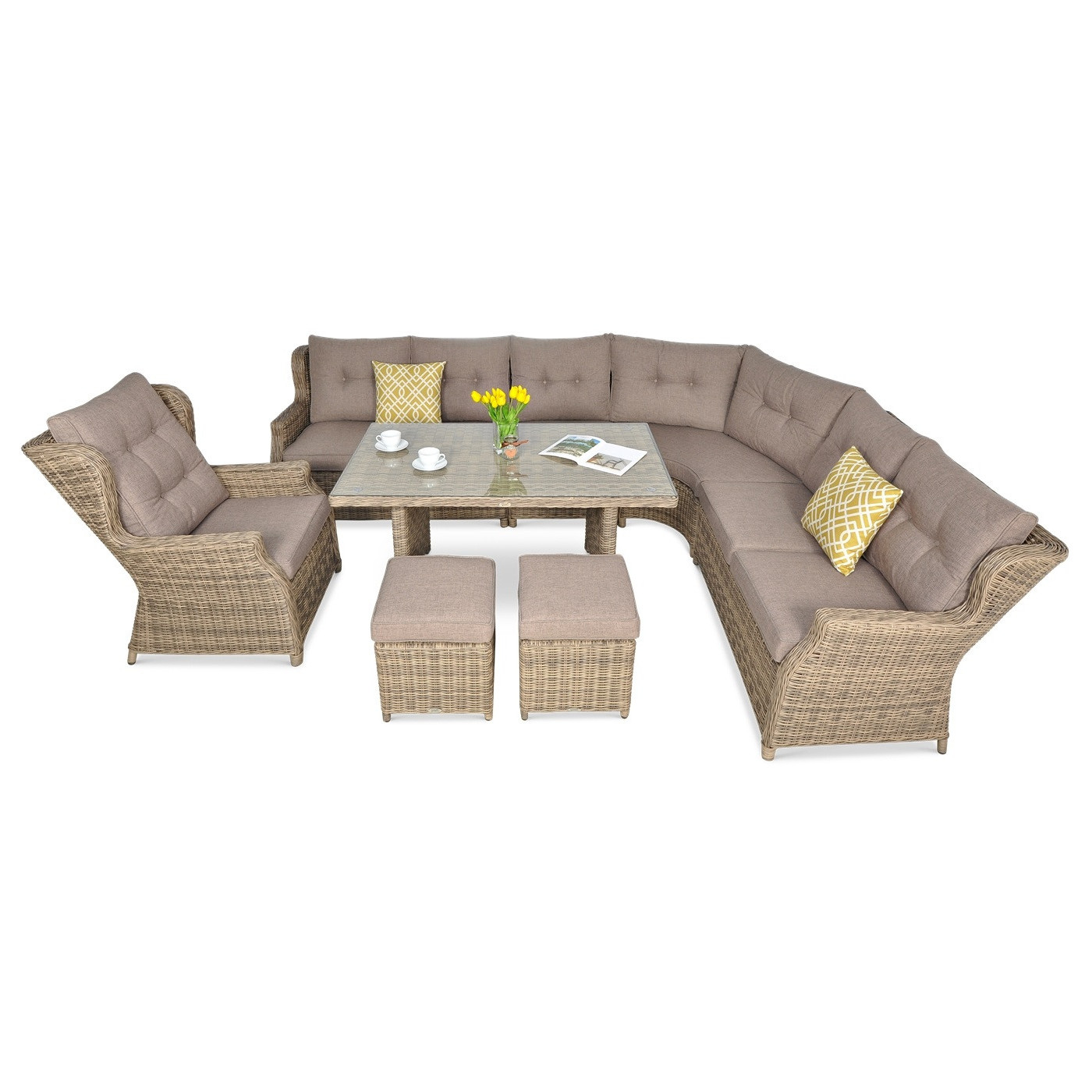 Narożnik z Technorattanu Trivento Dining Brown