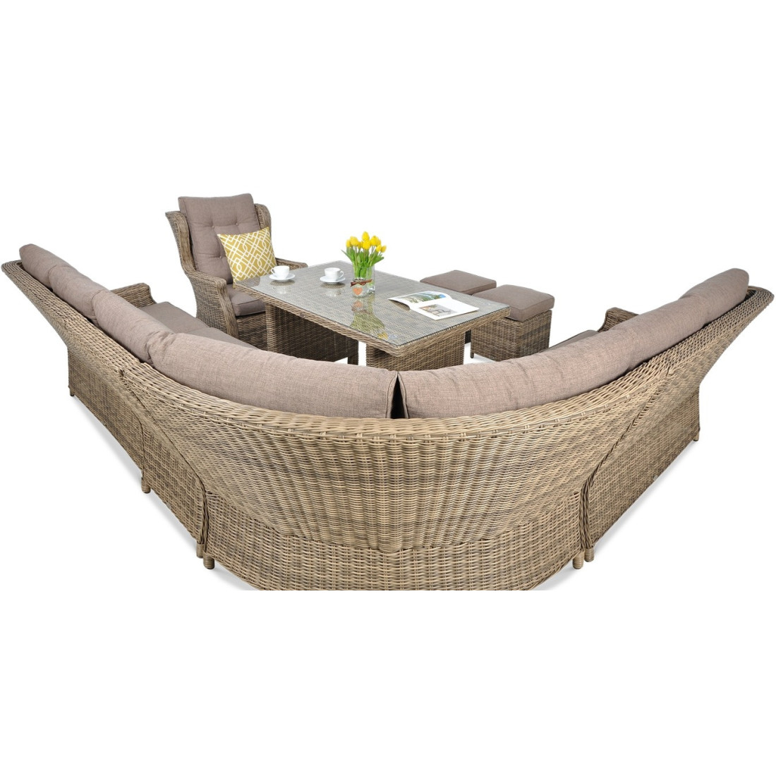 Narożnik z Technorattanu Trivento Dining Brown