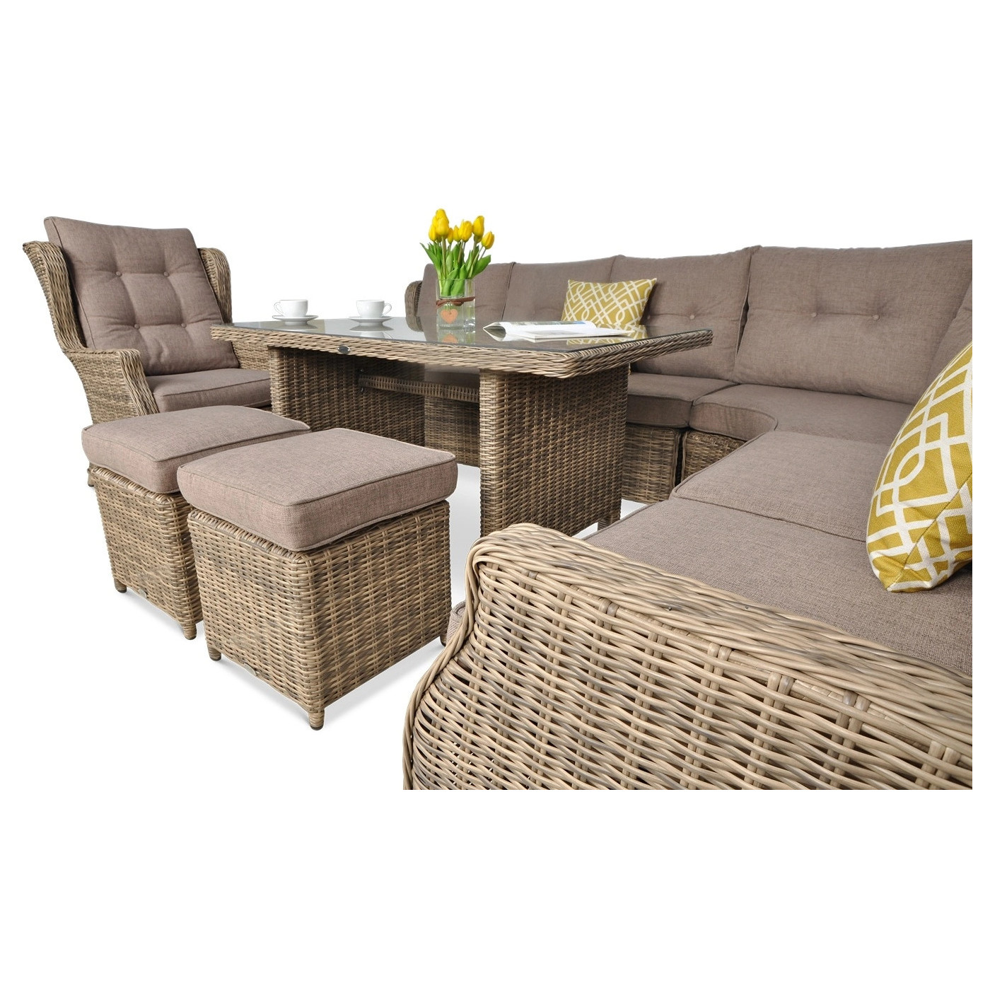 Narożnik z Technorattanu Trivento Dining Brown