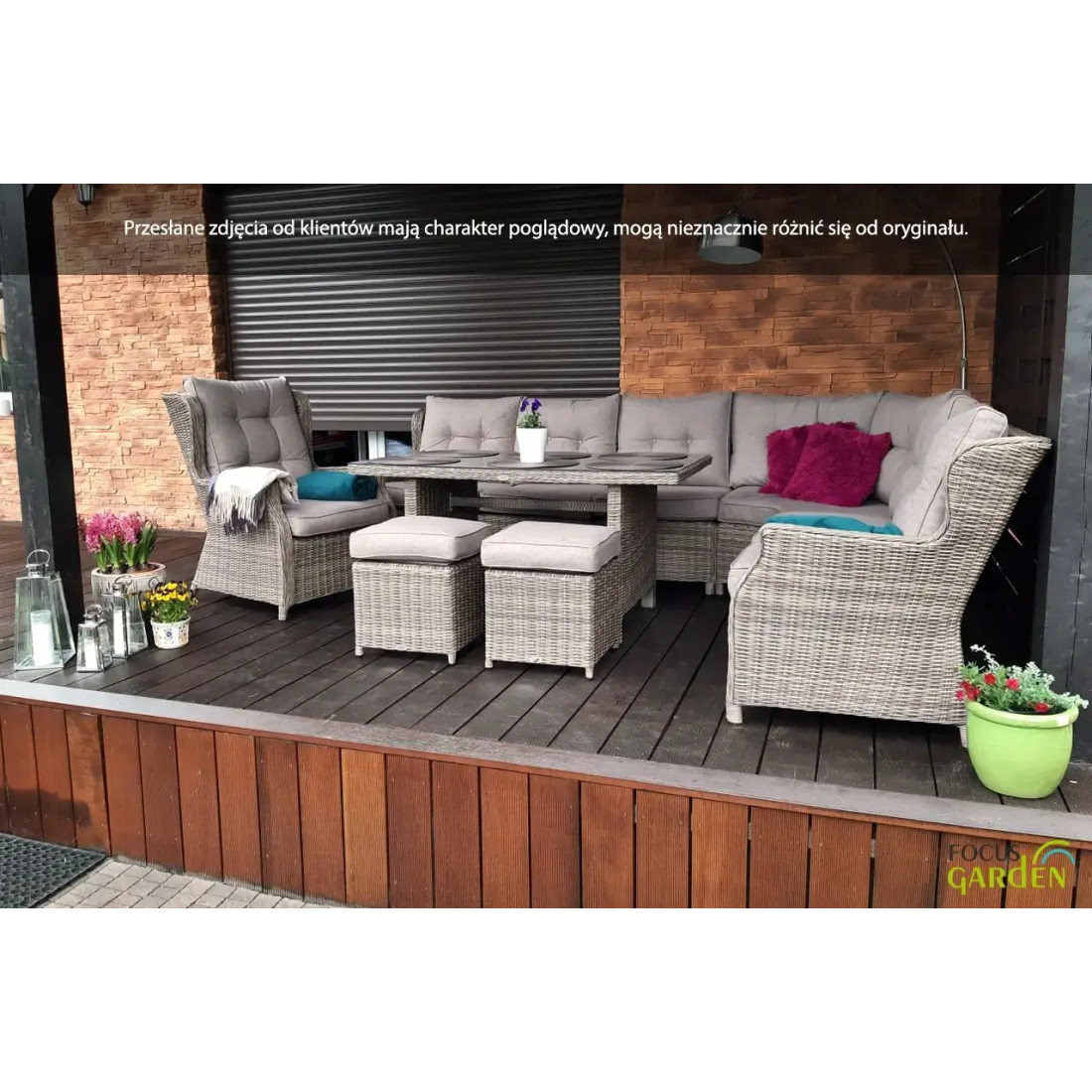 Narożnik z Technorattanu Trivento Dining Brown