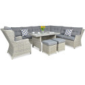 TRIVENTO DINING CORNER WHITE GREY