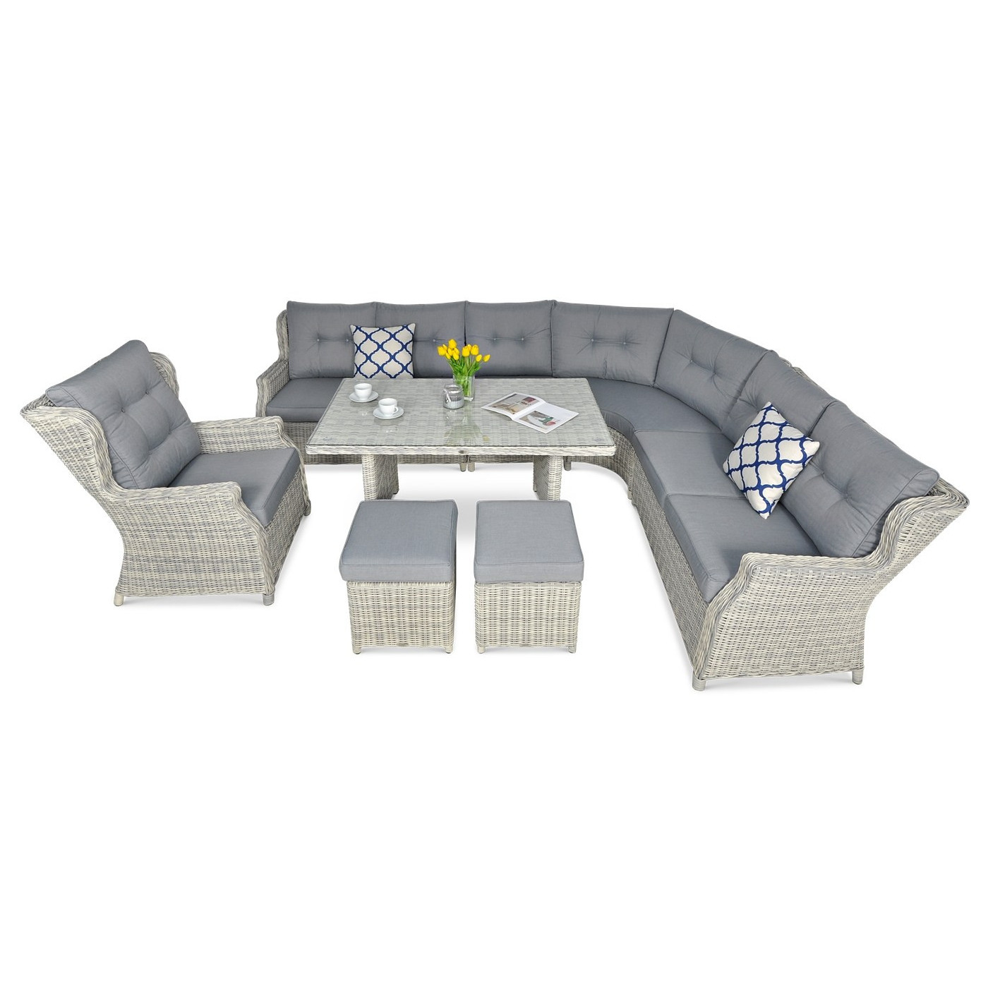 TRIVENTO DINING CORNER WHITE GREY