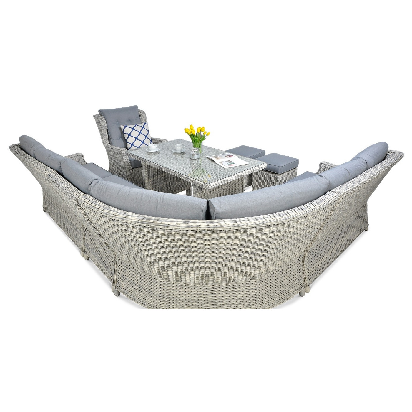 TRIVENTO DINING CORNER WHITE GREY